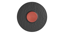 Cafe au lait-Untertasse Manufacture Rock Glow 17 cm in schwarz und rot