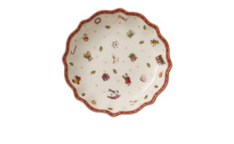 Schale Toy's Delight 16 cm in weiß mit weihnachtlichen Motiven.