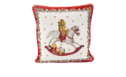 Kissen Gobelin Toys Fantasy 45 x 45 cm in rot und weiß.