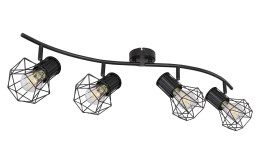 Strahler Priska aus Metall in schwarz mit vier Spots.