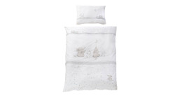 Kinder-Bettwäsche Sternzauber 100 x 135 cm in Weiß / Taupe aus Baumwolle.