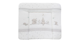 Wickelauflagen Sternzauber in Weiß / Taupe aus einem Mischgewebe und einer Polstervliesfüllung.