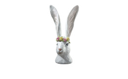 Hasenkopf mit Blumenkranz 42,2 cm