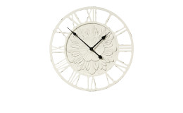 Wanduhr 60 cm in weiß aus Holzwerkstoff.