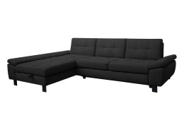 Basis-Ecksofa VIA MERLit in der Farbausführung Graphit grau, Seitenansicht mit einer Rückenlehne im linken Element