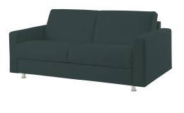 Schlafsofa Mailand komplett zusehen in der Farbe Grün und Chrom Farbenen Füßen. 