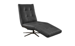 Komfort-Einzelliege LASCONDO Stina, in der Farbausführung Black, Schrägansicht