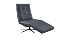 Komfort-Einzelliege LASCONDO Stina, in der Farbausführung Blau-Schwarz, Schrägansicht