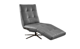 Komfort-Einzelliege LASCONDO Stina, in der Farbausführung Dunkelgrau, Schrägansicht