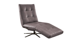 Basis-Einzelliege LASCONDO Stina, in der Farbausführung Dark Brown, Schrägansicht