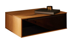 Basis - Nachtkonsolen-Paar Ranura, in der Farbkombi, grauglas / Asteiche