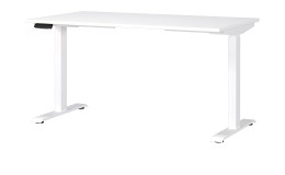 Höhenverstellbarer Schreibtisch Jet in weiß, 140 x 80 cm