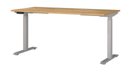 Höhenverstellbarer Schreibtisch Move & Work Navarra-Eiche-Dekor/Silber