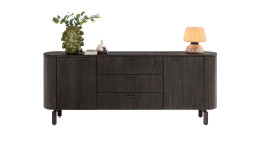 Sideboard Ravello aus dunkelm Eichenfurnier in Basalt