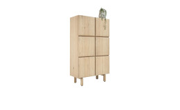 Highboard Azulo aus Eiche-Furniert mit 2 Türen