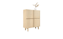 Highboard Azulo aus Eiche-Furnier mit 2 Türen