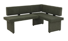 Eckbank Base mit Bezug aus grünem Webstoff 