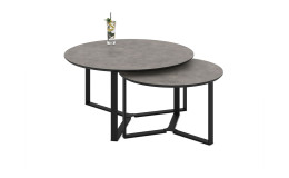 Couchtisch Mila in der Farbe Schwarz-grau gemustert