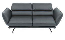 Komfort-Sofa Honduras in einem Echtlederberzug in Steel. 