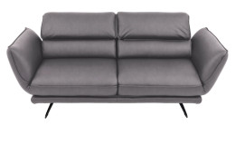 Basis-Sofa Honduras in einem Echtlederberzug in Granit.
