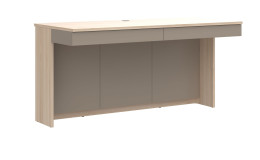 Schreibtisch Homeoffice in Basalt-Dekor und Riva Eiche Dekor 