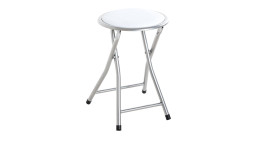 Klapphocker Olga mit rundem Sitz und Metallgestell, zusammenklappbar