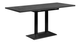 Bistro-Auszugstisch Biblis-System mit einer Tischplatte in Graphit und einem schwarzen Säulengestell.