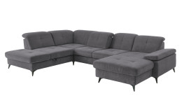 Basis-Wohnlandschaft plano|FORM Berlin, in der Farbausführung Anthrazit, Schrägansicht