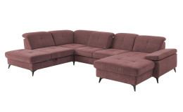 Basis-Wohnlandschaft plano|FORM Berlin, in der Farbausführung Rot, Schrägansicht