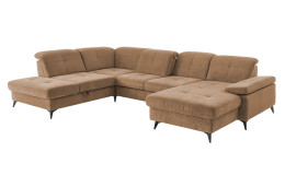 Basis-Wohnlandschaft plano|FORM Berlin, in der Farbausführung Kurkuma, Schrägansicht