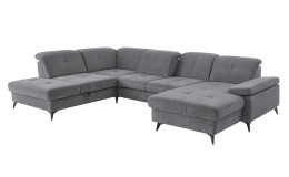 Basis-Wohnlandschaft plano|FORM Berlin, in der Farbausführung grau, Schrägansicht