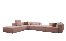 Komfort-Ecksofa plano|FORM Toronto, in der Farbausführung Rose