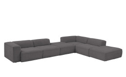 Basis-Ecksofa plano|FORM Toronto, in der Farbausführung Anthrazit, Schrägansicht