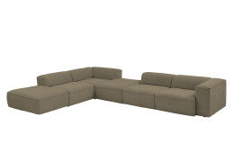 Basis-Ecksofa plano|FORM Toronto, in der Farbausführung Olive, Schrägansicht