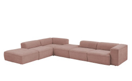 Basis-Ecksofa plano|FORM Toronto, in der Farbausführung Rose, Schrägansicht
