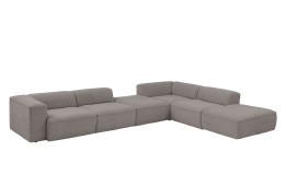 Basis-Ecksofa plano|FORM Toronto, in der Farbausführung Grey, Schrägansicht