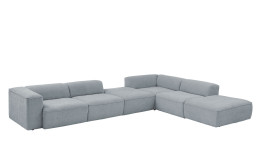 Basis-Ecksofa plano|FORM Toronto, in der Farbausführung Ice, Schrägansicht