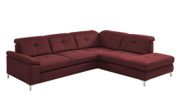 Basis-Ecksofa plano|FORM Marbella, in der Farbausführung Wine, Schrägansicht