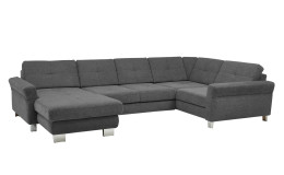 Basis-Wohnlandschaft plano|FORM Izmir, in der Farbausführung Grey, Schrägansicht