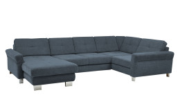 Basis-Wohnlandschaft plano|FORM Izmir, in der Farbausführung Blue, Schrägansicht
