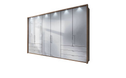 Komfort-Falttürenschrank Rügen in Glas Weiß