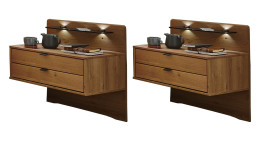 Komfort-Nachttischpaar Cassina in Bianco Eiche