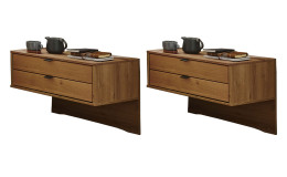 Basis-Nachttischpaar Cassina in Bianco Eiche