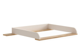 Wickelaufsatz Stiene in Cashmere-Beige aus Holzwerkstoff und einer Absetzung in Eiche