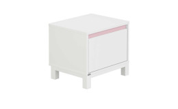 Nachtkommode in der Farbausführung kreideweiß und rose
