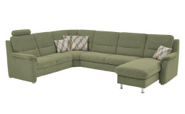 Komfort-Wohnlandschaft plano|FORM Genua in einem Bezugsstoff in Green.