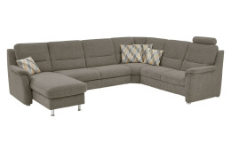 Komfort-Wohnlandschaft plano|FORM Genua in einem Bezugsstoff in Moos.