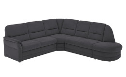 Basis-Wohnlandschaft plano|FORM Easyplan Q+, in der Farbausführung Anthrazit, Schrägansicht