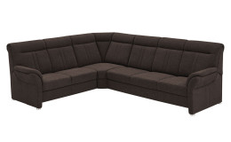 Komfort-Ecksofa plano|FORM Favorit, in der Farbausführung Nougat, Schrägansicht