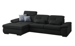 Komfort-Ecksofa plano|FORM Athen, in der Farbausführung Schwarz